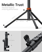 VIMOSE 66" Phone Tripod, Tripod for iPhone with Remote & Phone Stand, Extendable Cell Phone Tripod for Video Recording, Ultimate Tripod & Monopod Accessories for iPhone/Android, Clamp Mount