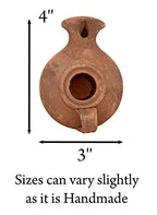 Herodian - Biblical Classic with Handle - Replica Ancient Clay Oil LAMP & Certificate of Authenticity Hanukkah-Judaica/Christian Gift - Handmade in The Holy Land - color: Herodian - Biblical Brown With Handle
