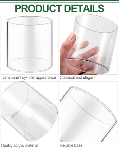 meekoo 3 Pcs Flower Acrylic Vase Cylinders Round Decorative 4 x 4 in Vase Break Resistant Acrylic Flower Cylinder for Centerpiece Home Wedding Decor(Clear, Classic) - color: Classic, size: 4 x 4 in