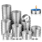 EXCEART 100 Pack Metal Tea Light Holders Empty Aluminum Candle Cups with Wicks DIY Candle Making Kit Supplies for Crafts Wax Molds
