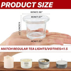 12 Pcs Clear Glass Tealight Candle Holders, Votive Candle Holders for Weddings, Parties, and Home Decor, 2.36" x 1.77" Small Glass Candle Holders for Centerpieces and Table Settings