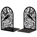 Peacoblue Metal Bookends for Shelves, Heavy Duty Study Beautiful Tall Hummingbird Book Stoppers Bookends Used on Desk, Shelf, Farmhouse for Small, Large Books 5.3"x4.3"x7.9", 1 Pair(Hummingbird) - color: Hummingbird