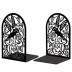 Peacoblue Metal Bookends for Shelves, Heavy Duty Study Beautiful Tall Hummingbird Book Stoppers Bookends Used on Desk, Shelf, Farmhouse for Small, Large Books 5.3"x4.3"x7.9", 1 Pair(Hummingbird) - color: Hummingbird