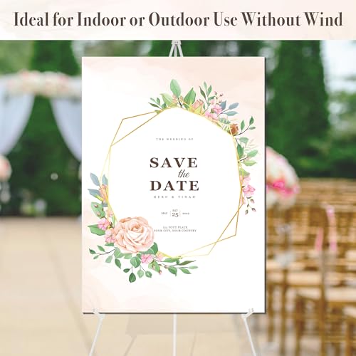 Easel Stand for Wedding Sign & Poster - 63" Display Easels with Adjustable Metal Frame - White - style: White