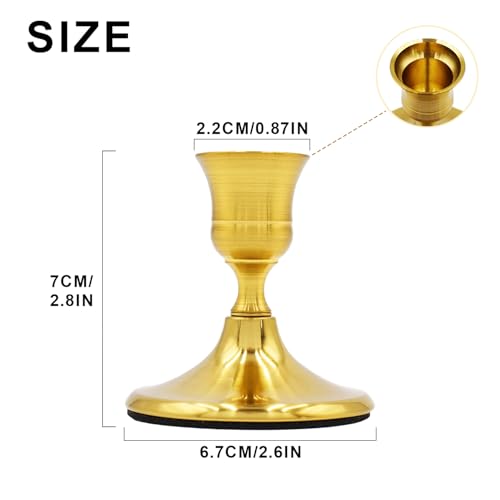 Candlestick Holders Taper Candle Holders, Gold Vintage Candle Holder for Pillar Candles Table Centerpiece, Wedding Reception, Festive Christmas Mantel Decoration or Home Decor, Set of 8 - color: Gold, size: 8PCS