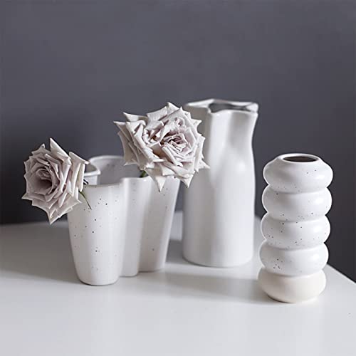 Nordic Ceramic Vase Modern Abstract Art Geometric Flower Plant Holder Decor - size: Pink U water pipe