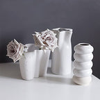 Nordic Ceramic Vase Modern Abstract Art Geometric Flower Plant Holder Decor - size: Yellow