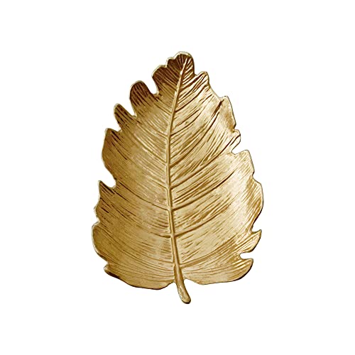 Small Leaf Shaped Trinket Dish, Decorative Gold Jewelry Dish Tray, Ring Hodler Dish Jewelry Organizer - color: Elm Leaf