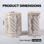 Roman Column Book Ends Decorative, 4-in-1 Heavy Duty Marble Bookend for Shelves, Unique Pen Holder & Mini Flower Vase, Classic Greek Statue for Office Home Desk Decor (2PC, Beige) - style: Classical -Beige