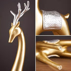 Statue Decorations Luxury Fortune Deer Ornament Entrance Triangle Cabinet Decoration Living Room Home Accessories Crafts Housewarming Gift Home Decor Object