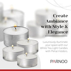 500 Pack Tealight Candles in Metal Cups - Clean, White Unscented Tealight Candles with 3 Hour Long Burning Time for Romantic Dinner, Weddings, Spa & Hotels - style: 500 Pack 3 Hours Burn Time