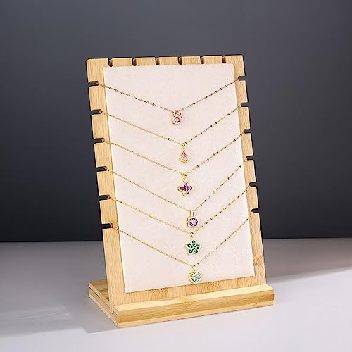 Necklace Display Stands for Selling Necklace Holder Necklace Display Storage Jewelry Display Storage Set 3PCS (Beige) - color: Beige
