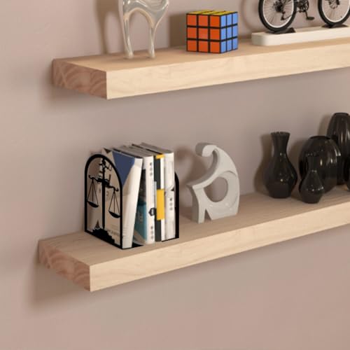 2pcs Balance Scale Book Ends Fair Black Metal Non-Slip Bookends Reading Decorative Large Book End Stoppers for Shelves Birthday Housewarming - style: Balance Scale