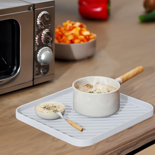 Silicone Organizer Tray for Kitchen Sink and Bathroom, Dishwasher Tray, Versatile Bathroom and Drawer Organizer Trays, Non-Slip Countertop (White) - color: White