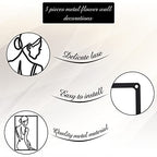 CHENGU 3 Pieces Metal Minimalist Abstract Woman Wall Art Line Drawing Wall Art Decor Single Line Female Home Hanging for Kitchen Bathroom Living Room - style: Elegant Style