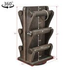 Ikee Design Two-Sided Rotating Wooden Jewelry Bracelet Display Stand-6 Removable Holders, 3 Tier Bar Bangle Organizer-Perfect for Bracelets and Jewelry Display, Dark Brown Color - color: 2) Dark Brown, 6 Bars