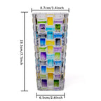 Magcolor Hand Painted Blue Woven Glass Vase -Crystal Flower Vase- 7.7 inch, Glass Plant Vase for Floral Arrangements, Centerpieces, Weddings, Housewarming, Centerpiece Home Deco. - color: Blue
