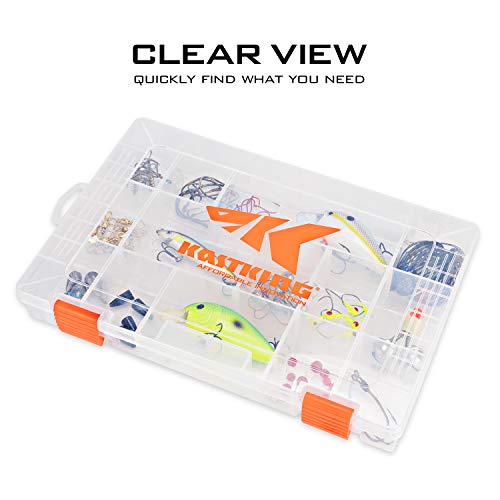 KastKing Tackle Boxes, Plastic Box, Plastic Storage Organizer Box with Removable Dividers - Fishing Tackle Storage - Box Organizer - 2 Packs /4 Packs Tackle Trays - Parts Box - color: Standard, size: 3600(2Pack)