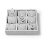 Oirlv Microfiber 9 Slots Jewelry Pendant Display Tray Travel Modular Jewelry Organizer - style: P13512