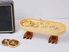 Wood Key Tray for Entryway Table, Key Bowl, Jewelry Tray, Valet Tray with 2 Cute Duck Feet, for Rings, Wallet, Watch, Remote, Coin, Bracelets - size: Rectangle