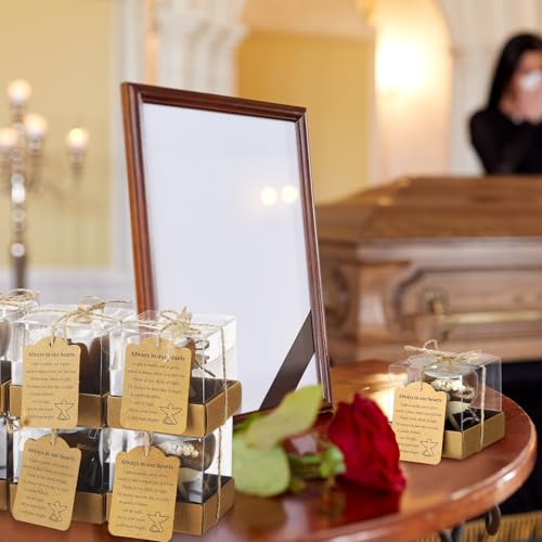 Nuanchu 24 Set Funeral Memorial Candles Holders Funeral Keepsakes Favors Memorial Candle Holders 2.4 x 2.4 Inches Celebration of Life Supplies Sympathy Gifts Service Grief Share Gifts (Classic Style)
