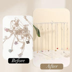 OAOLEER Acrylic Necklace Organizer， Clear Necklace Holder Stand， Jewelry Organizer Display Hanger Rack with Bilateral Hooks for Necklaces Pendant Bracelets Ring - size: Tall 11.6In