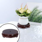 Wooden Display Stand Base 4.72" x 4.72" Wood Carved Craft Pedestal Traditional Wooden Base Oriental Antique Display Riser Round Pedestal Stands for Vase Crystal Ball Teapot Stone Flower Pot - size: Round, 4.72" x 4.72"