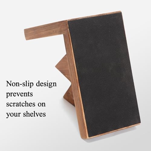 NIKKY HOME Heavy Duty Non Slip Rustic Woodland Mountain Wood Bookend Cute Bear Book Ends Book Stoppers for Cabin Decor Home and Office Shelves Children - color: Bear