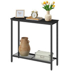 HOOBRO 29.5" Narrow Console Table, Small Entryway Table with Shelf, 2 Tier Thin Sofa Table, Behind Couch Table, Side Table, for Hallway, Living Room, Bedroom, Black BB74XG01 - color: Black
