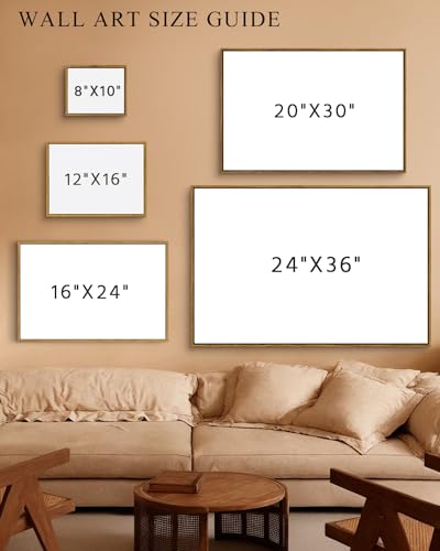 InSimSea Framed Canvas Wall Art Vintage Decor, Large Wall Art, Meadow with Flowers Landscape Wall Art Prints, Modern Farmhouse Cottagecore Bedroom Bathroom Office Decoration, 20"x30" - color: Champ Fleuri, size: 30"L x 20"W