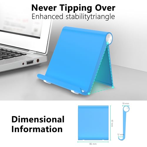 Cell Phone Foldable Stand for Desk, Portable Cell Phone Holder, Adjustable Tablet Dock, Office Desk Accessories for iPhone 17 16 15 14 13 Pro Max Air, Galaxy S25, S24, Blue - color: Blue