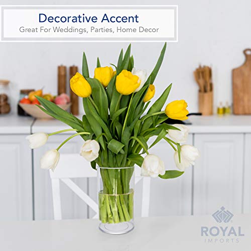 Royal Imports Flower Vase Acrylic Cylinder - Decorative Centerpiece for Home or Wedding - Non Breakable Plastic, 5"X8" Tall Round - Clear - size: 5" x 8" - Single Vase