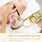 Teenyyou 4 Pcs DIY Esthetician Bowls Face Mask Tray Esthetician Supplies Stainless Steel Compartment Serving Tray Women Skincare Products for Spa Salon Aesthetician Beauty, Nail Art(Gold,Large) - color: Gold, size: Large