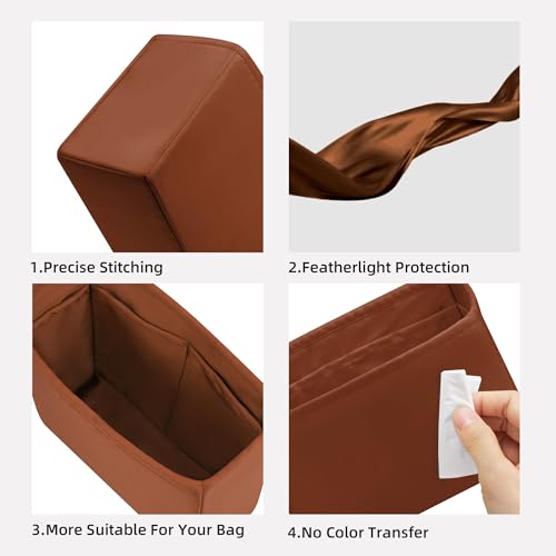 DGAZ Silk Purse Organizer Insert For LV Sac Plat Mini/BB/Medium bag，Silky Smooth Bag Organizer，Luxury Handbag & Tote Shaper(Gold,Mini) - color: Gold, size: Mini