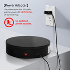 Remote Motorized Electric Turntable Rotating Display Stand Spinning Rotating Platform 360 Photography Turntable lazy susan base giratoria para for Photography,Display,3D Scan,Exhibition rotating table - size: 7.9inch/Black/100Lbs Load