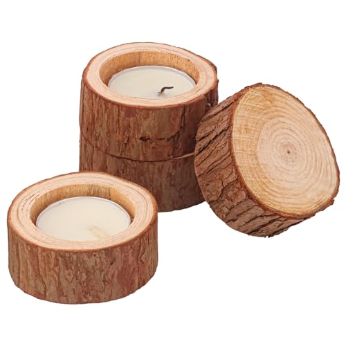 50 Pack Wooden Tealight Candle Holders – Exquisite 2-2.36 Inch Wood Votive Tealight Holder for Wedding, Event, and Home Decoration