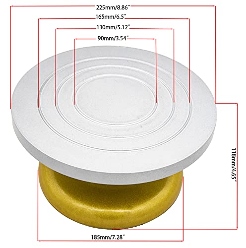 8.6" Pottery Sculpting Wheel, Sculpture Banding Wheel Tool Plastic Steel Turntable Cake Turntable Decorating Table Pottery Art Turntable DIY Baking Cake Cream Decorating Pottery Turntable