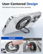 SYNCWIRE Carbon Fiber Magnetic Phone Ring Holder for MagSafe - Magnet Phone Grip Stand with 360° Rotation & Reinforced Hinge Compatible with iPhone 16 15 14 13 Pro Max Plus MagSafe Accessories - color: Single Ring-1PCS-Carbon Fiber