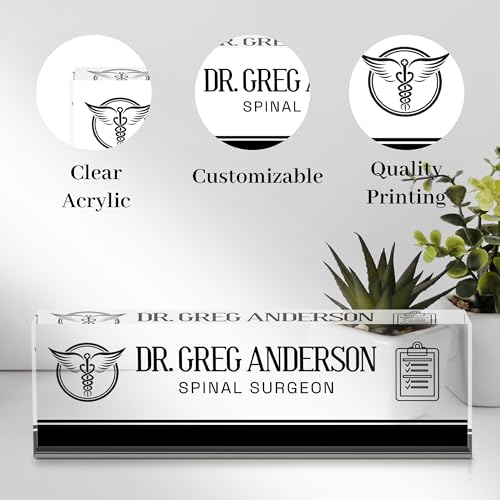 Desk Name Plate Personalized, Doctor Name Plate for Desk, The Office Gifts Employee Appreciation Gifts for Doctor and Nurse, Office Desk Decor for Women and Men - color: Doctor
