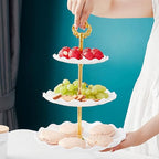 5 Pieces Cupcake Stand Set, 2 PCS 3 Tier Cupcake Stands with 3 Pieces Appetizer Trays Dessert Table Display Set for Tea Party Serving Platter and Wedding