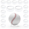 Party Zealot 30 pcs Large Acrylic Clear Baseball Stands 1-5/8" Size Display Holders for Large Round Object Soccer Softballs - size: Stand: 1.77 in-30 pcs