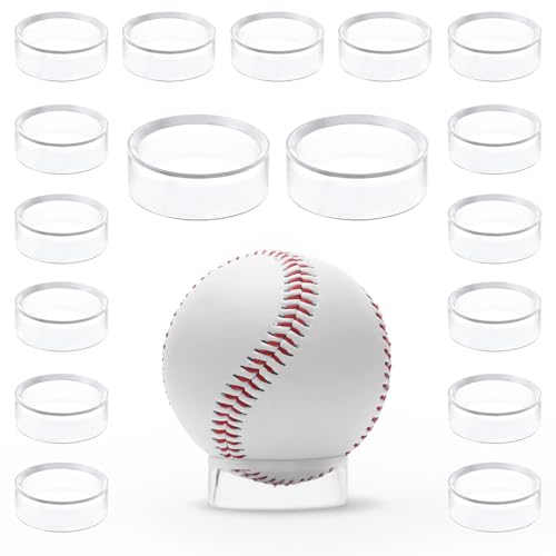 Party Zealot 30 pcs Large Acrylic Clear Baseball Stands 1-5/8" Size Display Holders for Large Round Object Soccer Softballs - size: Stand: 1.77 in-30 pcs
