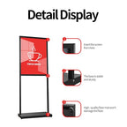 Sign Holder Floor Stand, Heavy Duty Pedestal 22×28 in Slide-In Double Sided Poster Banner Stand for Board Display (Black)