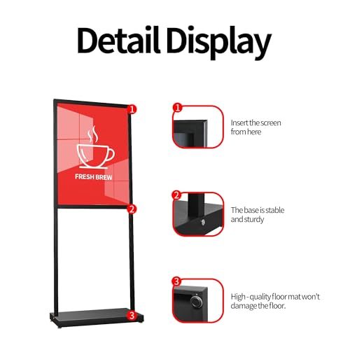 Sign Holder Floor Stand, Heavy Duty Pedestal 22×28 in Slide-In Double Sided Poster Banner Stand for Board Display (Black)
