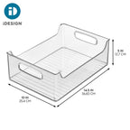 iDesign Stackable Storage Bin with Handles for Pantry or Fridge, Clear, Made in USA - style: Pack of 1