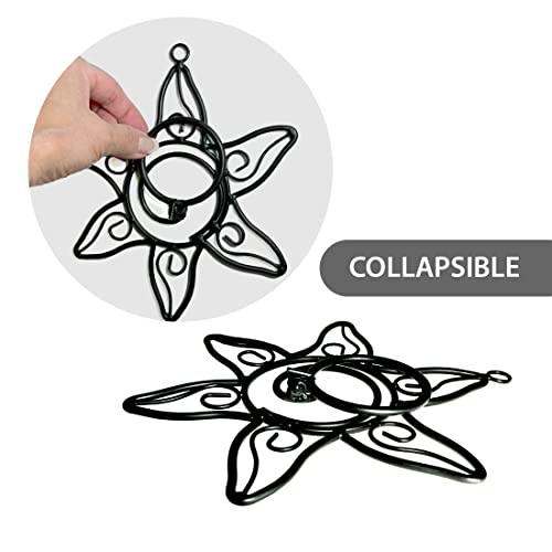 Lily’s Home Southwestern Sun Decorative Votive Candle Tea Light Wall Mount Sconces, Black Steel, with Clear Glass Tealight Candle Holders, Set of 2 - color: Southwestern Sun