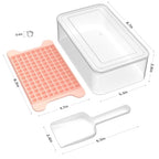 Mini Ice Cube Tray for Freezer: FDDBI Small Ice Trays for Freezer with Bin - 117×4PCS Easy Release Nugget Ice Tray - Crushed Ice Tray with Container - color: Pink