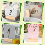 15 Pieces Wood Table Number Stands Wood Place Card Holders Picture Holder Acrylic Sign Holders for Ceremony Birthday Party Home Decoration - size: 2.75" 15pcs