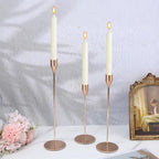 6pcs Candlestick Holders, Metal Taper Candle Holder Bulk Rose Gold Tall Candlestick Holders Taper Candle Holder for Table Centerpieces Candlesticks for Wedding Christmas Party-3size