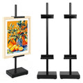 Adjustable Tabletop Easel Stand, Black Picture Easels for Display Up to 17" H, Metal Picture Frame Holder Stand Table for Art, Photo (2 Pack) - color: Black 2Pack